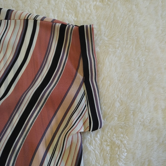 W5🖐️ by Anthropologie Striped Faux Crossover Top - Picture 3 of 7